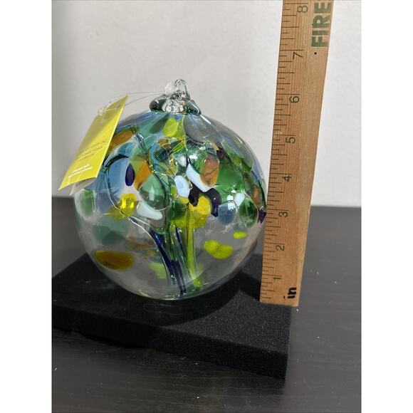 Kitras Art Glass Tree Of Enchantment Large 6” Handmade Hand Blown Orb - Picture 13 of 13